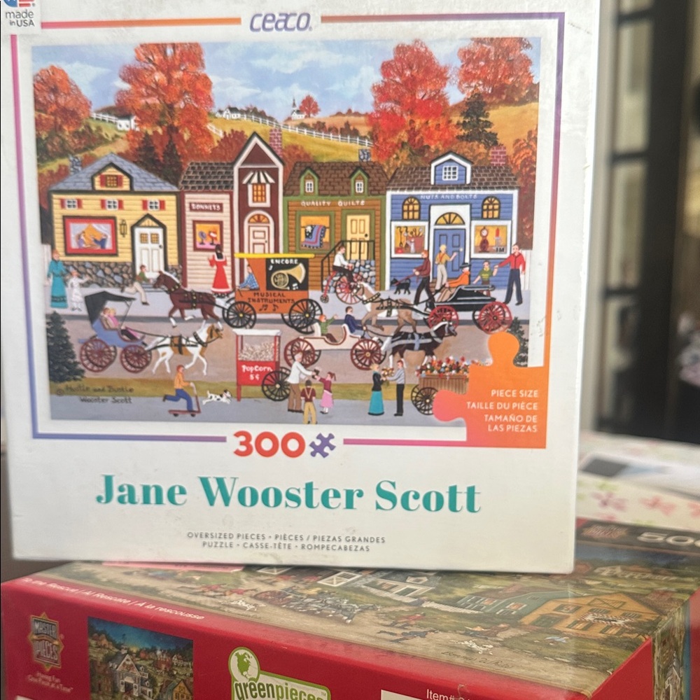 Five pounds of puzzles. Various puzzle piece sizes.